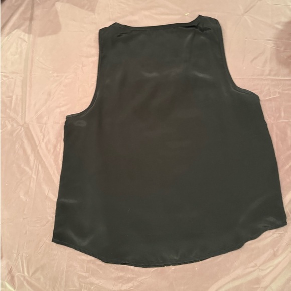 NWOT Patterson J Kincaid black silk multi color beaded tank top Size M - Picture 4 of 8